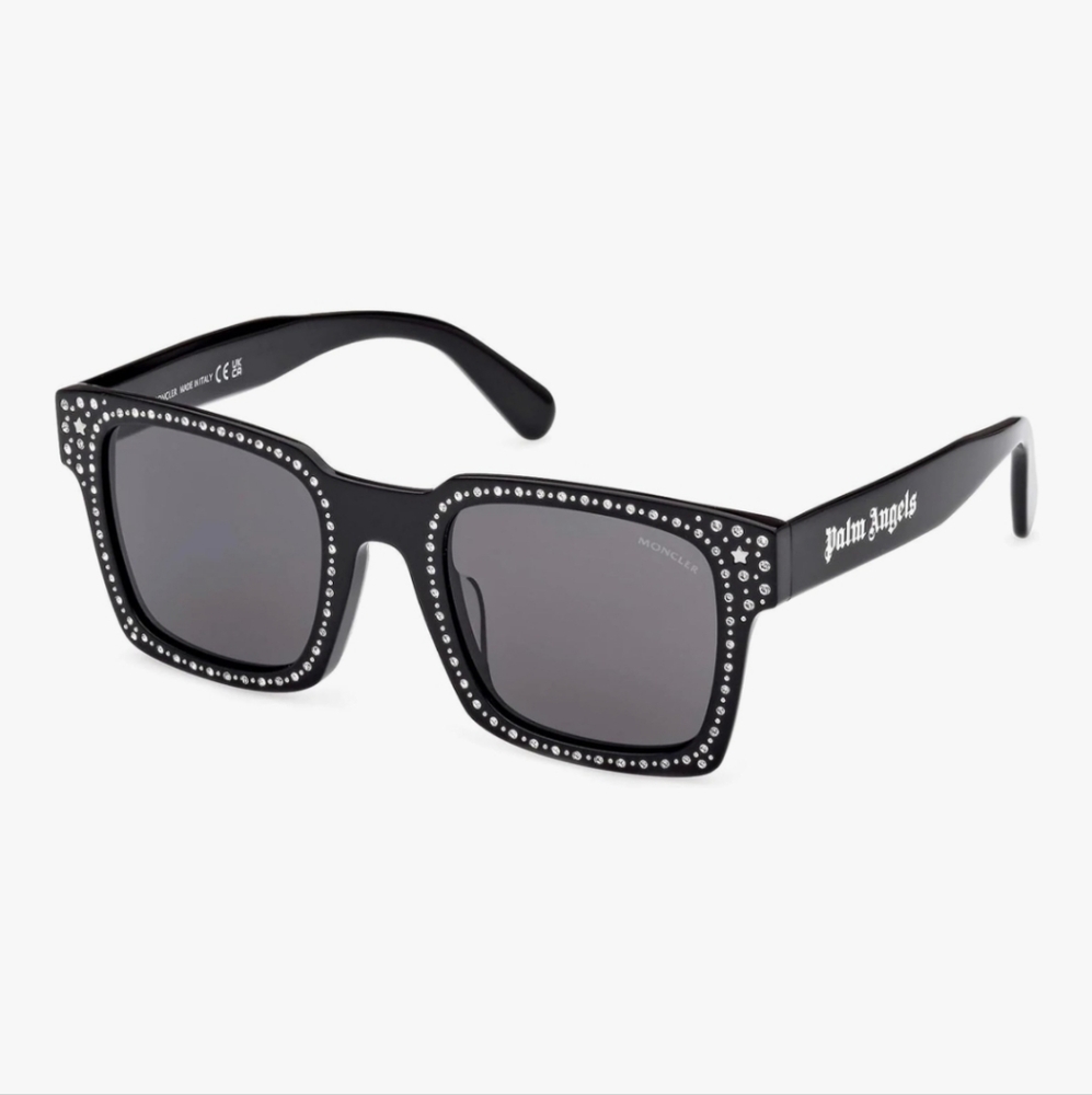 Moncler Palm Angels Collaboration Black Silver Embellished Sunglasses